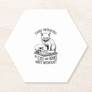 Porta-copo De Papel Cat Skull Halloween Facilmente Distraído Livro Eng
