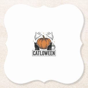 Porta-copo De Papel Catloween Gato Preto Fantasma Halloween Design Vet