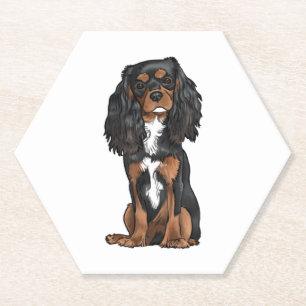 Porta-copo De Papel Cavalier King Charles Spaniel - Negro e Tan