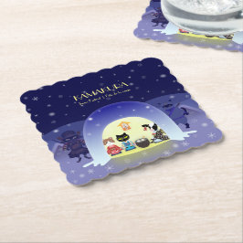 Porta-copo De Papel Celebração de Neve de Edo-Neko
