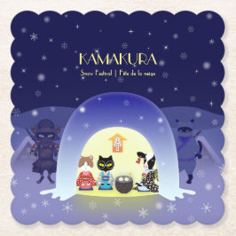 Porta-copo De Papel Celebração de Neve de Edo-Neko