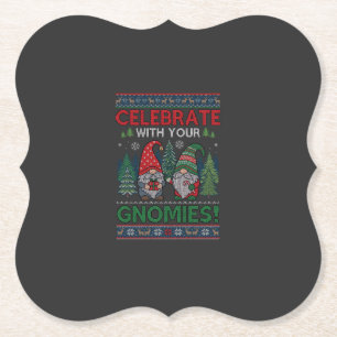 Porta-copo De Papel Celebre Gnomies Natal Gnomos Árvores Rena