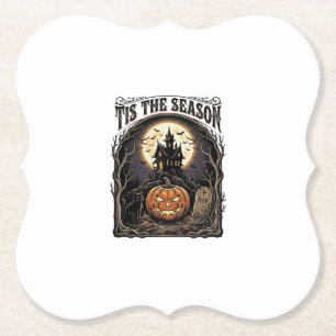 Porta-copo De Papel Cena da Temporada Vintage de Halloween com Gato e 