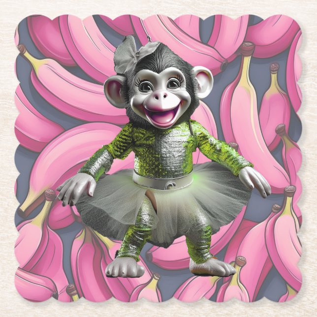 Porta-copo De Papel Ceramic Chimp Coaster (Frente)