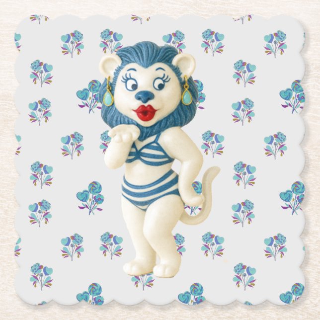 Porta-copo De Papel Ceramic Lion Coaster (Frente)