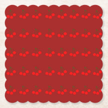 Cerejas em Portas copos de Papel Maroon (Conjunto 