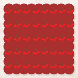 Porta-copo De Papel Cerejas em Portas copos de Papel Maroon (Conjunto