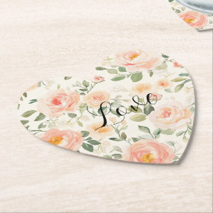 Porta-copo De Papel Chá de Bebê Floral de Pêssego Creme Bonito