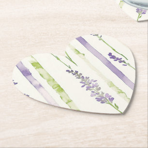 Porta-copo De Papel Chá de Bebê Floral Listras de Lavanda