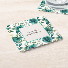 Porta-copo De Papel Chá de Bebê Floral Rosa Creme Azul Romântico
