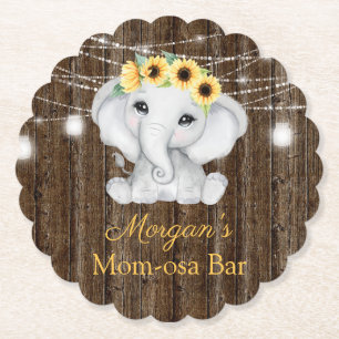 Porta-copo De Papel Chá de Bebê Menina Luzes Girassóis Elefante