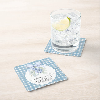 Porta-copo De Papel Chá de Bebê Xadrez Azul Mirtilo Doce