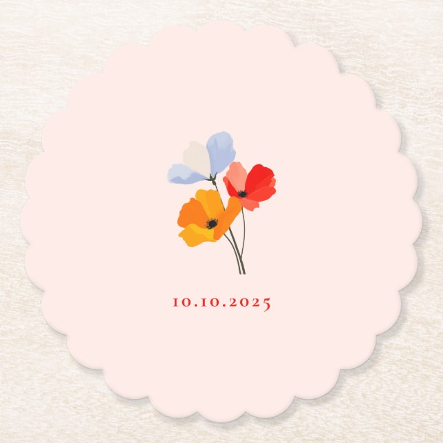 Porta-copo De Papel Chá de Data de Evento Especial de Poppy (Frente)
