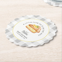 Porta-copo De Papel Chá de fraldas de Xadrez de Gingham com Cinza de t