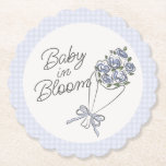 Porta-copo De Papel Chá de fraldas Floral Fresco Do Mercado De Flor Az<br><div class="desc">Há um bebê em Bloom! Celebre sua mãe para ser com este buquê fantástico de flores desenhadas à mão. Este novo tema floral inspira-se no charme de um mercado francês da floração,  que inclui rabiscos de flores silvestres fantasiosos amarrados com um delicado arco azul de coquete.</div>