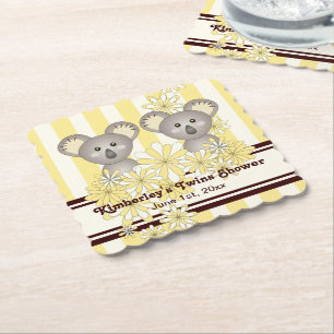 Porta-copo De Papel Chá de fraldas giro de Koala  Amarelo de anivers