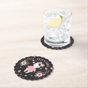Porta-copo De Papel Chá de fraldas Gótico preto-e-rosa
