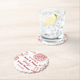 Porta-copo De Papel Chá de Noiva Desenhado à Mão é amor & Pizza