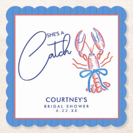 Porta-copo De Papel Chá de Noiva Lagosta Costeira Ela é um Prêmio