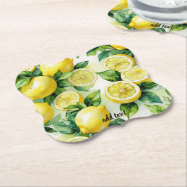 Porta-copo De Papel Chá de noiva moderno em azul limão floral script