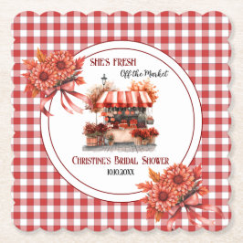 Porta-copo De Papel Chá de Noiva Xadrez de Piquenique no Campo