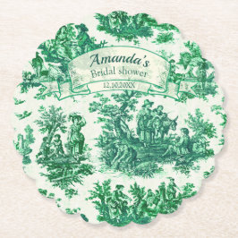 Porta-copo De Papel Chá de panela verde-floral de jouy,