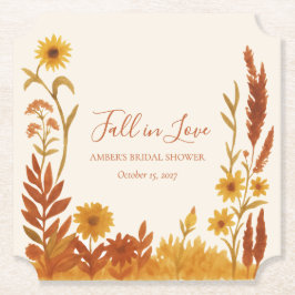 Porta-copo De Papel chá de panela Watercolor Floral "Fall in Love"