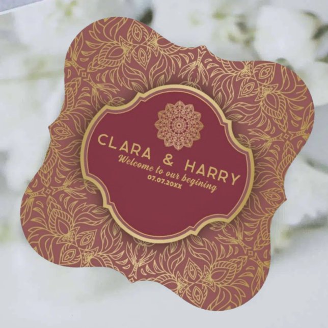 Porta-copo De Papel Champagne gold calligraphy romantic weeding (Criador carregado)