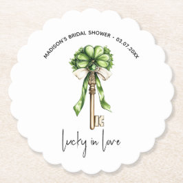 Porta-copo De Papel Chave de Ouro Clover Chá de Noiva Personalizado
