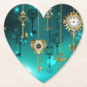 Porta-copo De Papel Chaves de Esqueleto Anticas em Fundo Verde