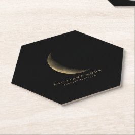 Porta-copo De Papel Chic Ouro Fase Lunar Mística Preto 