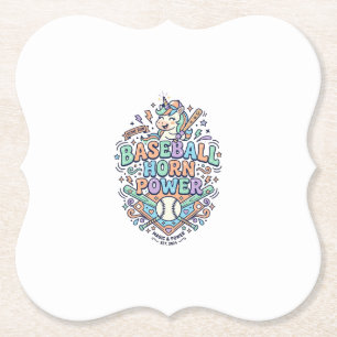 Porta-copo De Papel Chifre de Beisebol Unicórnio Poder Kawaii Design V