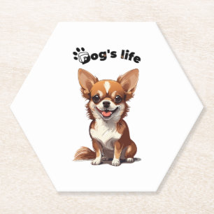 Porta-copo De Papel Chihuahua Feliz � Design Fofo para Amantes de Cães