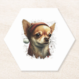 Porta-copo De Papel Chihuahua Felry Natal X-Mas Tree Cute