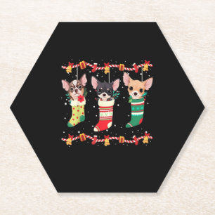 Porta-copo De Papel Chihuahua Meias de Natal Luzes Engraçadas Cão de N