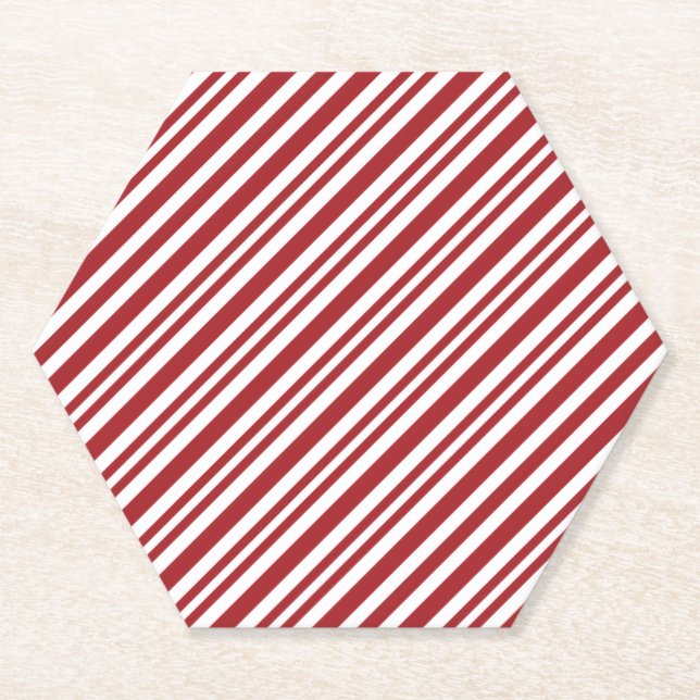 Porta-copo De Papel Christmas Candy Cane Stripes (Frente)