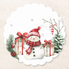 Porta-copo De Papel Christmas Decor with Gifts, Branches, and Candy