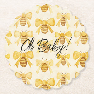 Porta-copo De Papel Chuva de Bebê Arcos Abelhas Mel Amarelo Dourado