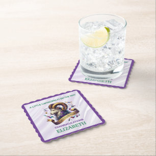 Porta-copo De Papel Chuva de Bebê Capricórnio Lavanda e Verde Zodíaco