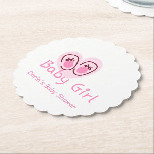 Porta-copo De Papel Chuva de Bebê Menina Sapatinhos Rosa