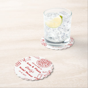 Porta-copo De Papel Chuva de Noiva Desenhada à Mão é Amor & Pizza