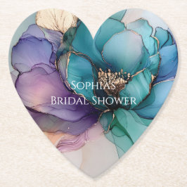 Porta-copo De Papel Chuva de Noiva Flor Roxo Azul Dourado