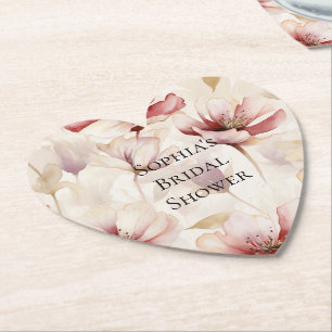 Porta-copo De Papel Chuva de Noiva Floral Lavanda Creme Borgonha