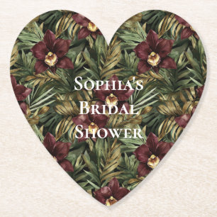 Porta-copo De Papel Chuva de Noiva Floral Tropical Orquídea Vermelha B
