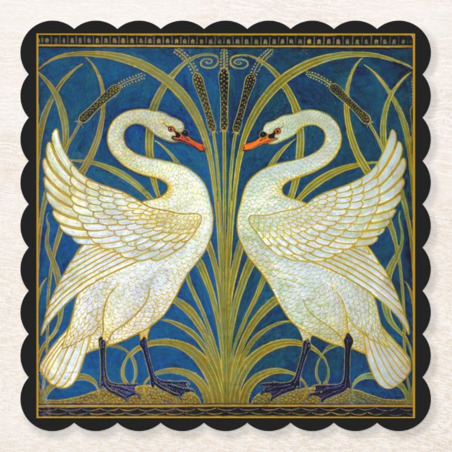 Porta-copo De Papel Cisnes Art Déco (Frente)
