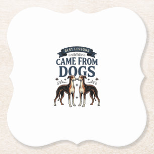 Porta-copo De Papel Citação de Amante de Cachorro Gravação Antiga Tipo