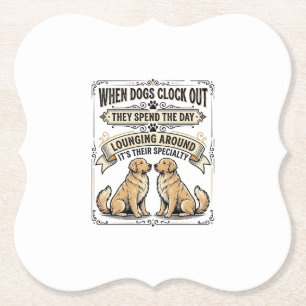 Porta-copo De Papel Citação Engraçada de Cachorro Gravura Vintage Pups