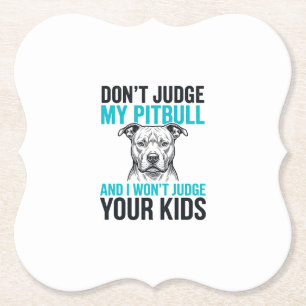 Porta-copo De Papel Citação engraçada do Pitbull, desenho de cachorro