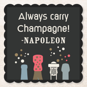 Porta-copo De Papel Citação Retro Champagne Napoleão Gourmet Francês F