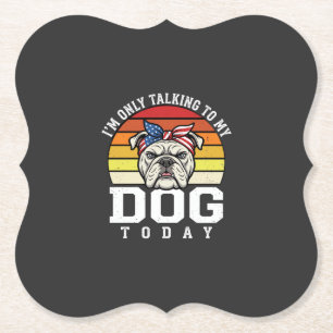 Porta-copo De Papel Citação Retro Engraçada Amante de Cachorro Bulldog